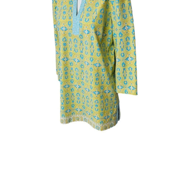 J. McLaughlin Boca Tunic Size Large 3/4 Sleeve Beachwalk Geo Print Nylon Spandex - Picture 7 of 9